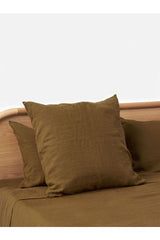 Citta Ochre Linen Euro Pillowcase 1