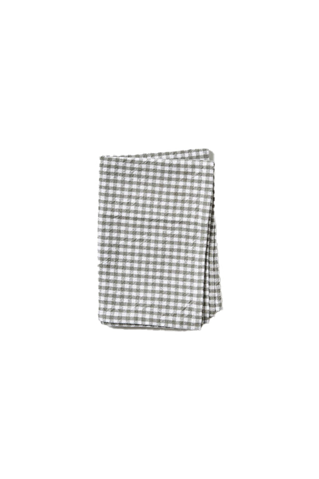 Citta TES5064 Gingham Washed Cotton Tea Towel Grey 