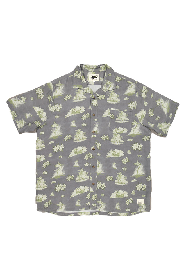 JAF1406 Just Another Fisherman Marlin Bloom Shirt Aged Black