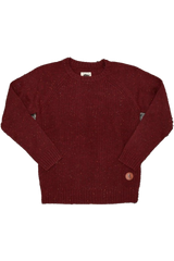 Just Another Fisherman Fish Rib Crew Knit Maroon Speckle