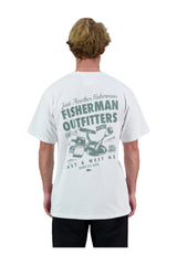 Just Another Fisherman JAF1462 Heritage Outfitters Tee White Green 