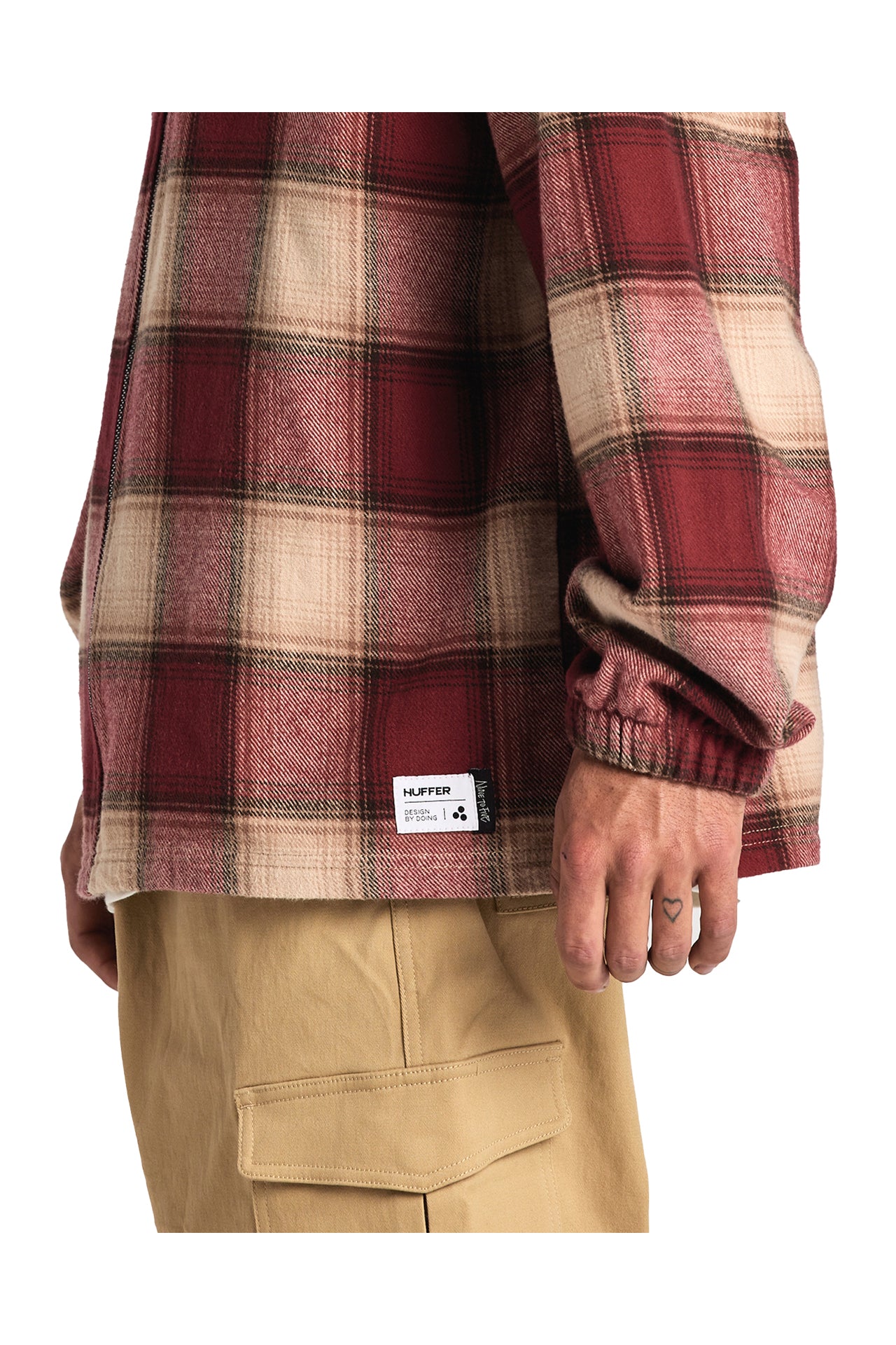 Huffer 9 to 5 Check Shacket Red/Tan