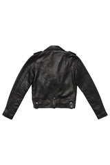 Understated Leather Pebbled Slick Leather Jacket
