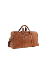 Pierre Cardin PC2825 Rustic Leather Overnight Bag Cognac 