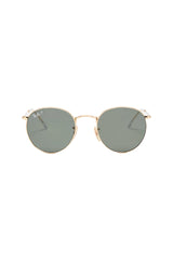 Ray-Ban 0RB3447 Round Metal Sunglasses Arista Gold With Green