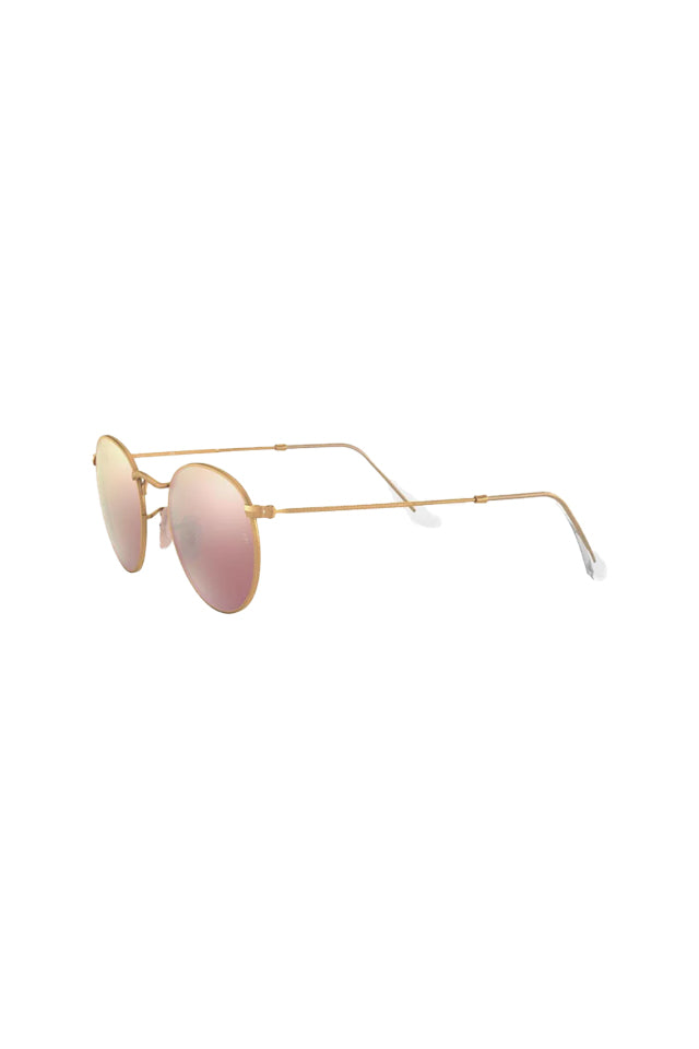 Ray-Ban 0RB3447 Round Metal Sunglasses Light Bronze With Pink Gradient Brown 