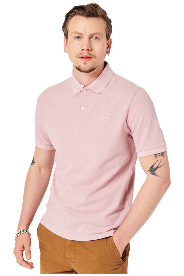 SM23SP1H Superdry Vintage Pique Relax Polo Soft Pink 