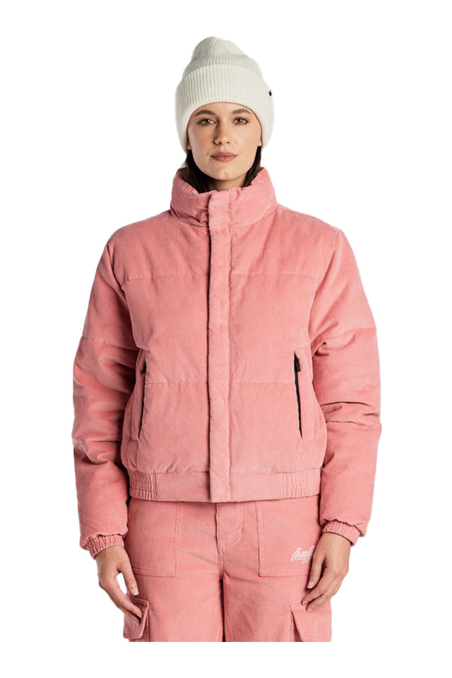 Huffer Comfort Cord Puffer Jacket Pink Clay 