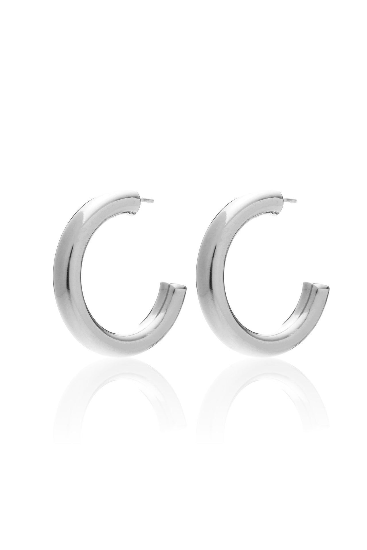 Silk & Steel Muse Medium Hoops Silver