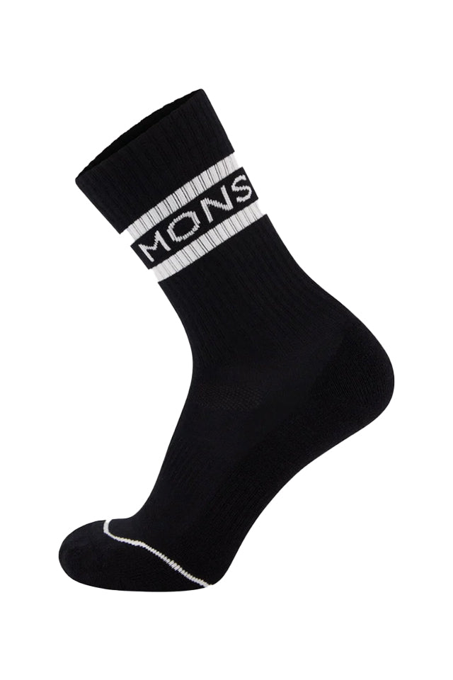 100555 Mons Royale Signature Crew Sock Black White