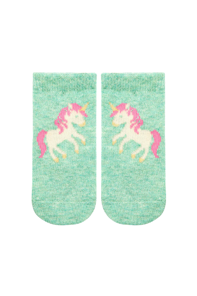 Organic Socks Ankle Jacquard - Unicorn