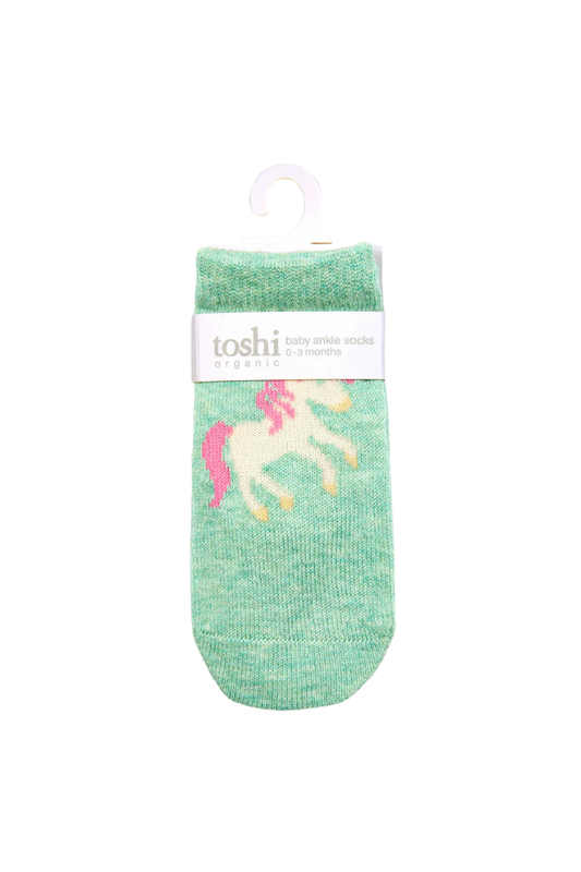 Organic Socks Ankle Jacquard - Unicorn