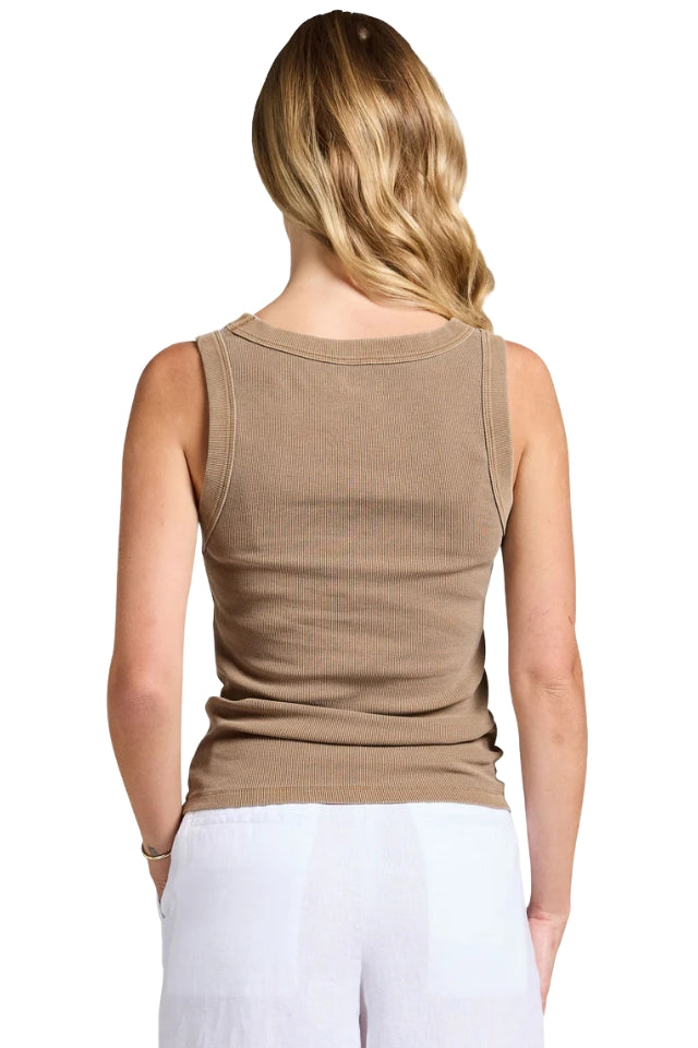 Essential Rib Tank - Jersey Caramel