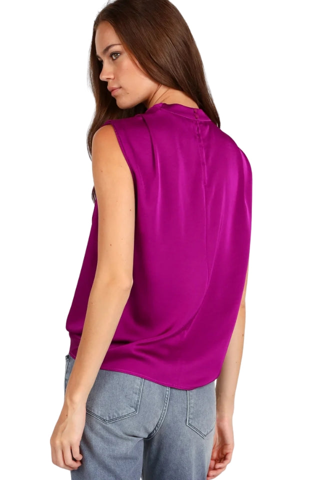 Drape Front Top - Cerise