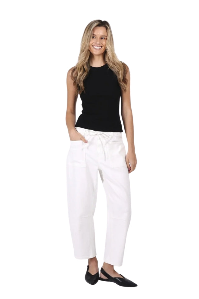 Leo Barrel Jean - White