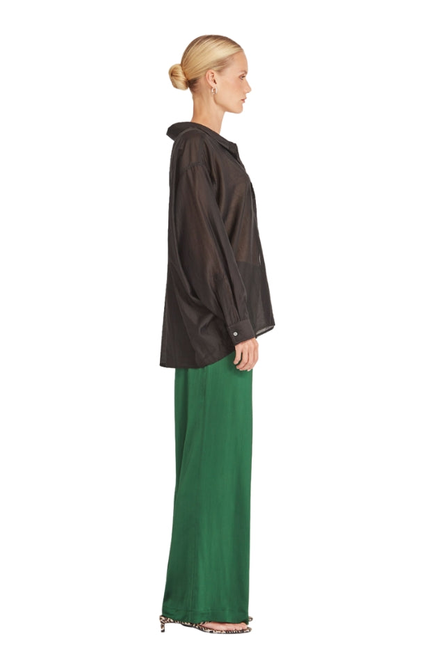 Satin Carrie Pant - Emerald