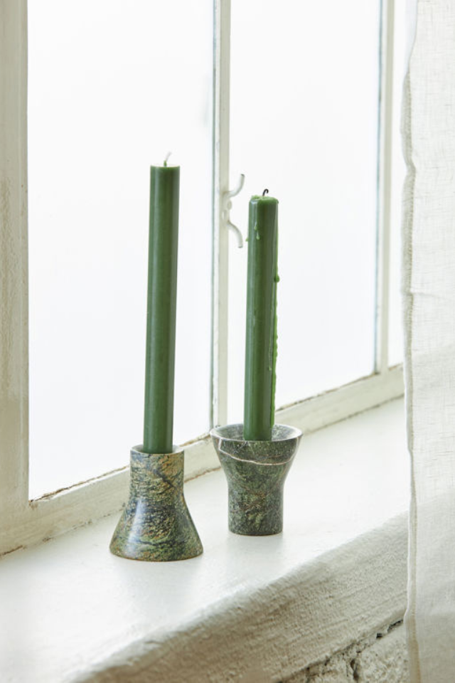 Flare Candle Holder - Forest Green