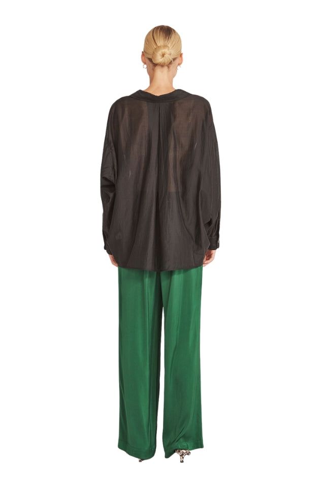 Satin Carrie Pant - Emerald