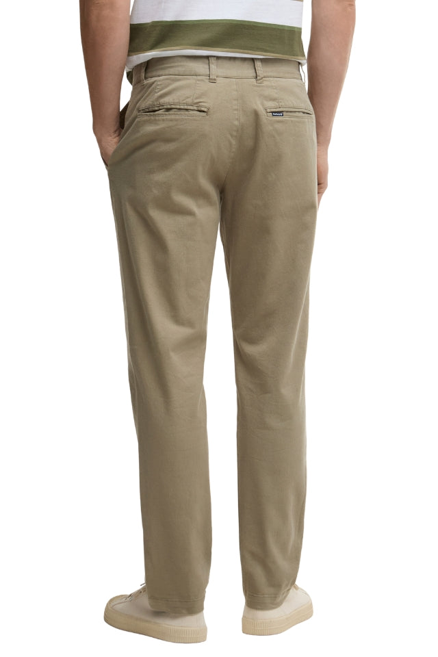 Washed Stretch Twill Tailored Trouser - Grey Olive