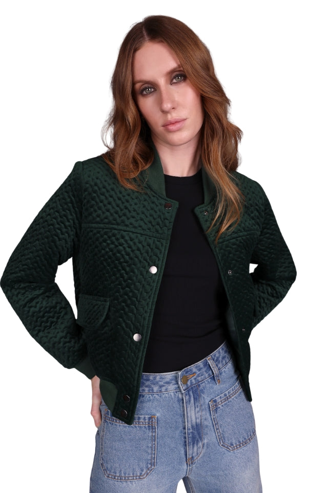 Crop Velvet Bomber