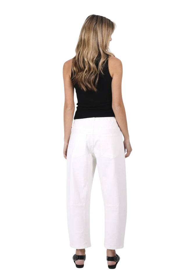 Leo Barrel Jean - White