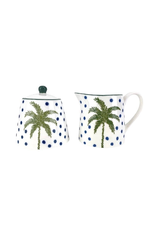 Milk & Sugar Set - White Palm