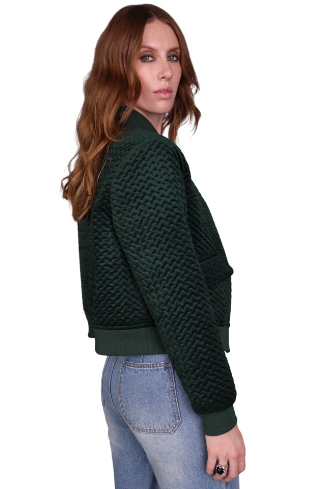 Crop Velvet Bomber