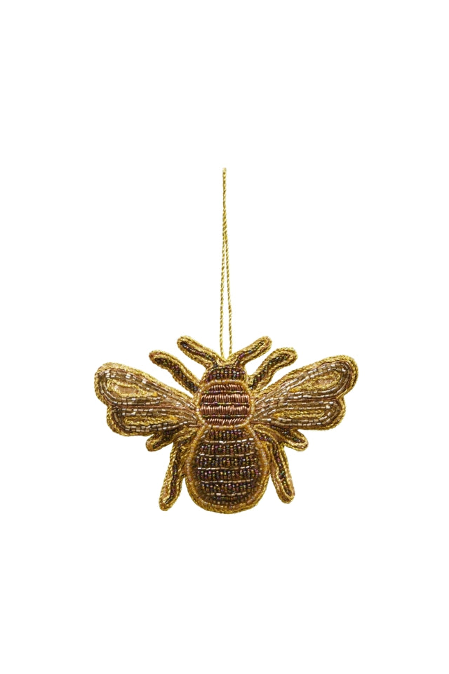 Beaded Hanging Queen Bee - Golds