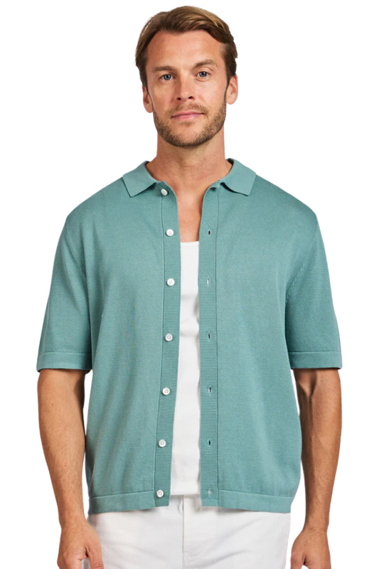 Jackson Knit Polo - Dark Aquamarine