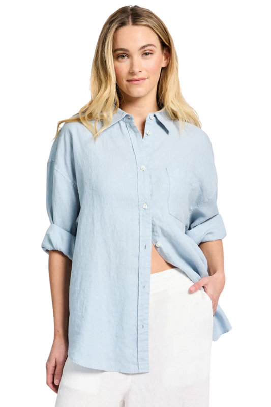 Hampton Linen Shirt - Dream Blue