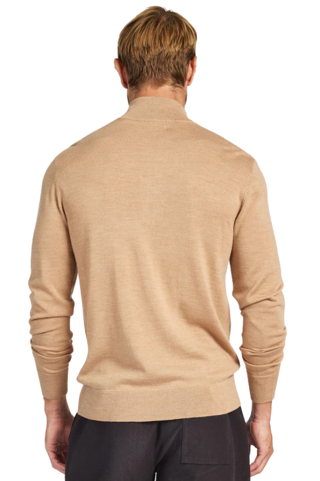 Academy Merino 1/4 Zip - Jersey Caramel