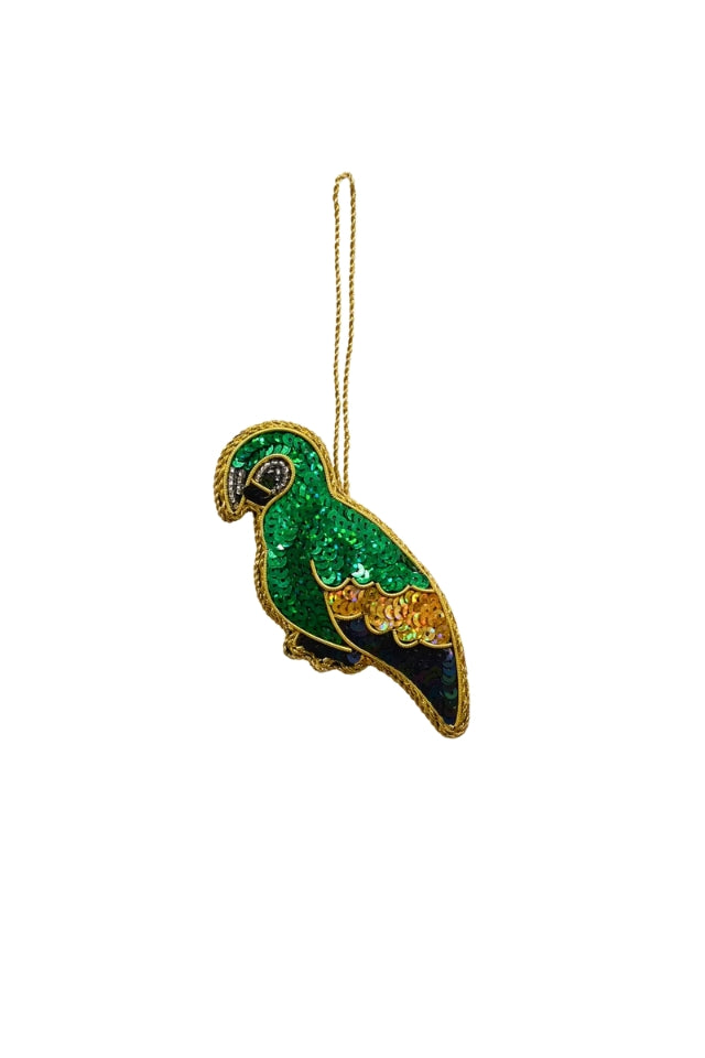 Hanging Parrot - Green & Gold