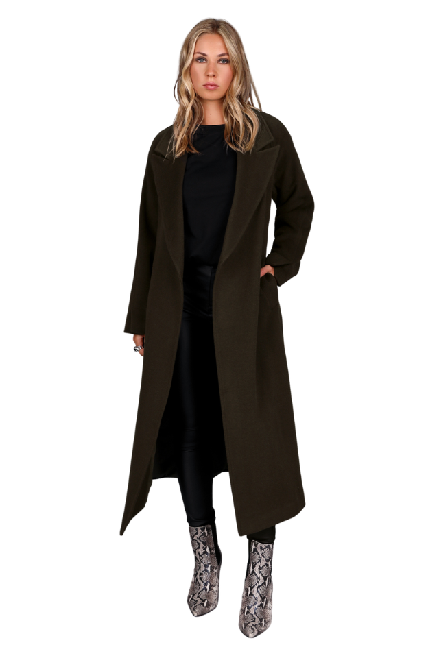 Chief Wool Belted Wrap Coat
