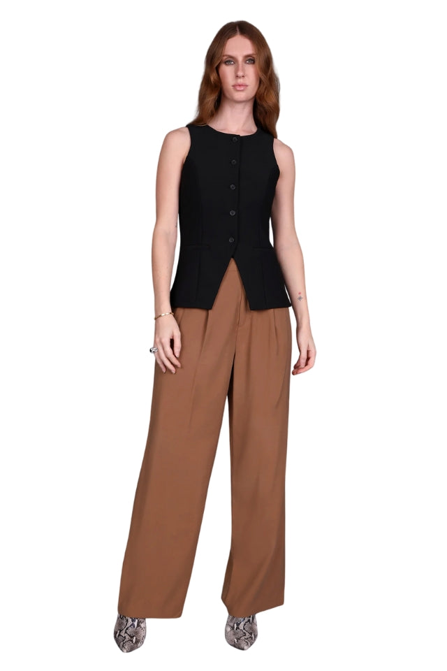 Front Pleat Wide Leg Pant