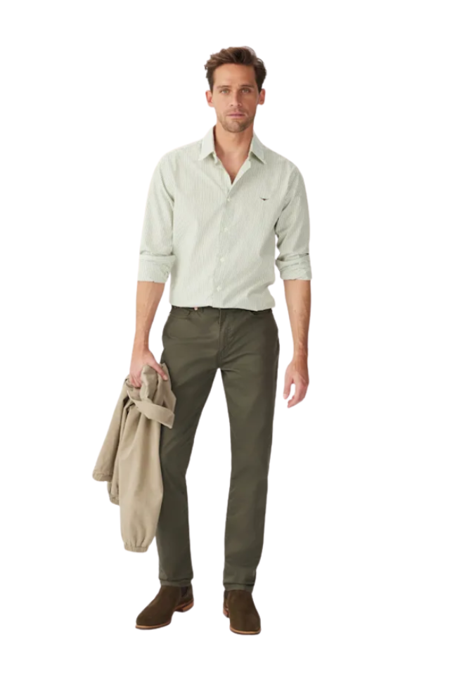 Sommers Regular Poplin Shirt - White/Green