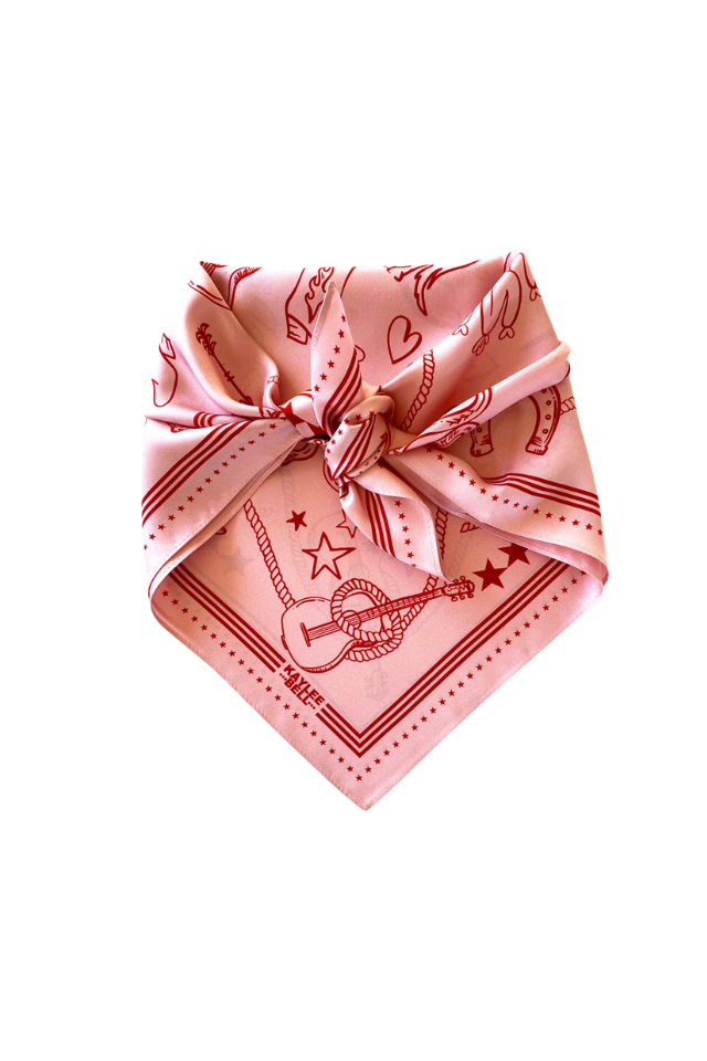 The DH x Kaylee Bell Cowboy up Pink Petite Silk Scarf
