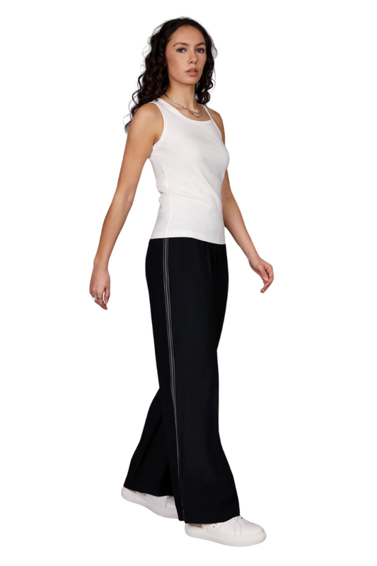 Contrast Wide Leg Pant