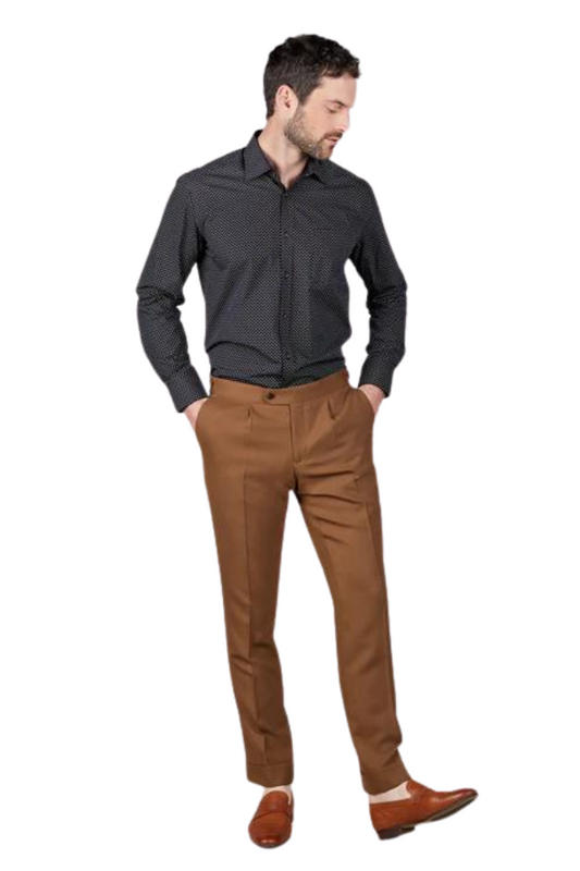 Evans Tobacco Linen Twill Trouser