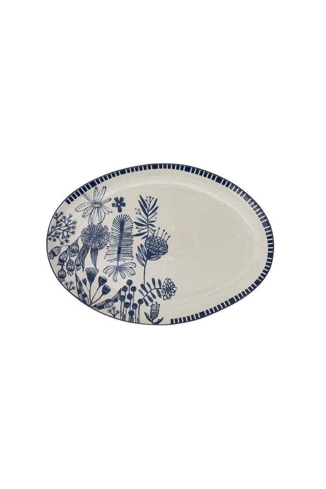 Ceramic Platter - Navy Natives