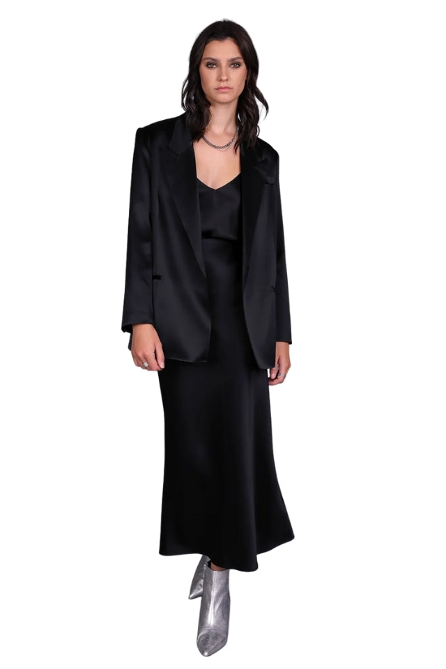 Liquid Satin Tuxedo Blazer