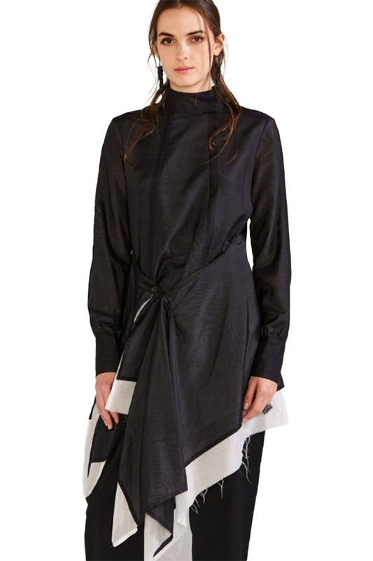 20101 Taylor Windswept Tunic Black Ivory 