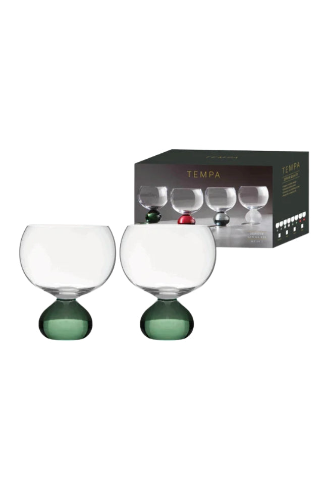 Zephyr Green 2pk Gin Glass