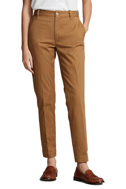 Cropped Slim Fit Twill Chino Pant