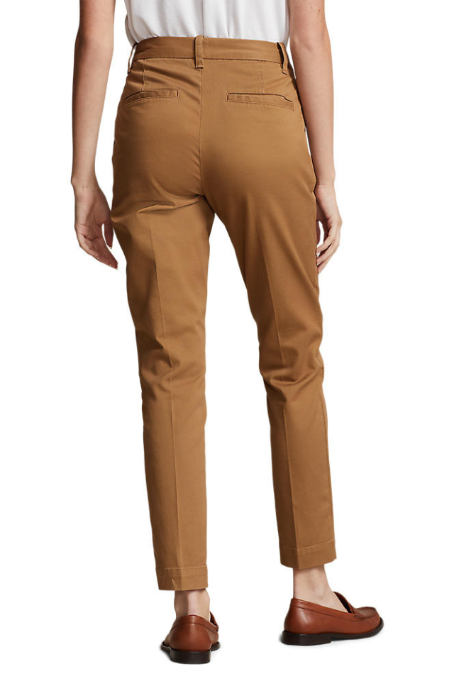 Cropped Slim Fit Twill Chino Pant
