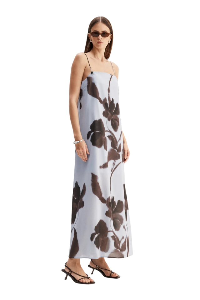 Monet Maxi Dress - Chocolate Floral Print