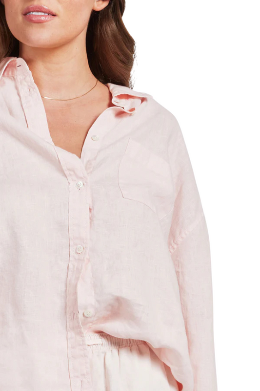 Hampton Linen Shirt - Dawn Pink