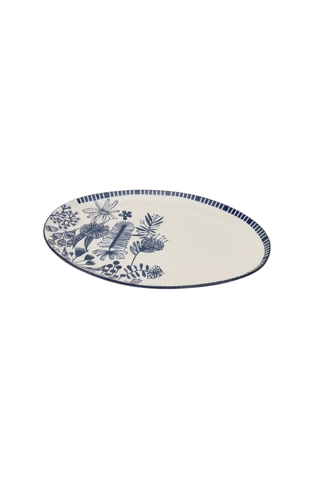 Ceramic Platter - Navy Natives