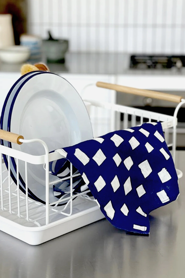 Hand-drawn Checkers Tea Towel