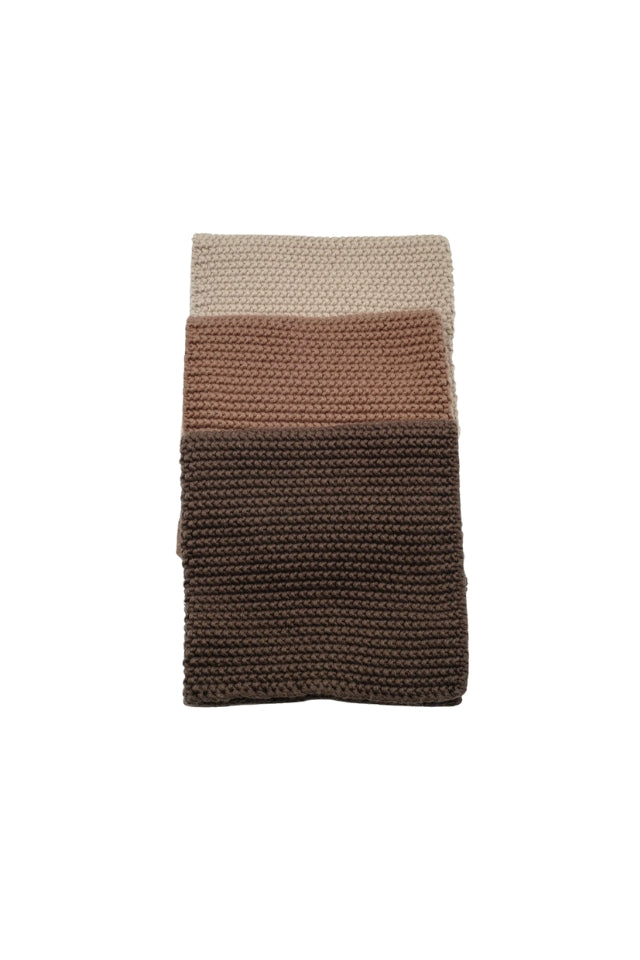Lavette Wash Cloths Set of 3 - Chocolate