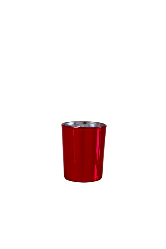 Maison Glass Tealight Candle - Red/Cinnamon Orange